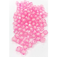 MidasTech Küp Boncuk Içten Boncuklu Bileklik Çanta Boncuğu 10 mm 50 gr Pembe - BNC459 Nemere