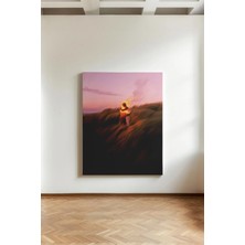 Kanvaspera Ateşli Sevgililer - Kanvas Tablo - Gün Batımı, Tutkulu Kucaklaşma ve Sevginin Gücü Temalı Duvar Dekoru