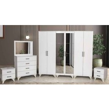 Yuvaset Home Zirve Yatak Odası Komodinli Beyaz