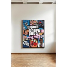 Kanvaspera Gta Serisi Oyun Afişi - Tablo Grand Theft Auto V, Vice City, San Andreas