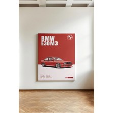 Kanvaspera Bmw E30 M3 - Kanvas Tablo - Kırmızı Klasik Araç, Nostaljik Otomobil Temalı Duvar Dekorasyonu