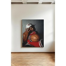 Kanvaspera Michael Jordan 23 Pozisyonu - Kanvas Tablo - Basketbol Yıldızı Siyah Beyaz Duvar Dekorasyonu