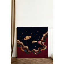 Kanvaspera Kainatın Nakışı - Kare Kanvas Tablo - Minyatür Tarzında Kozmik Temalı Duvar Dekorasyonu