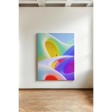 Kanvaspera Renkli Tepeler Üzerindeki Yalnız Siluet - Kanvas Tablo - Gerçeküstü ve Canlı Renk Temalı Duvar Dekoru