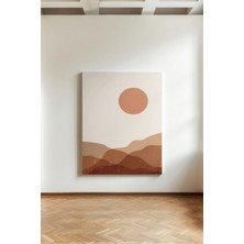 Kanvaspera Boho Sade Estetik Ay ve Bitki - Kanvas Tablo