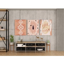 Kanvaspera Boho Ruhu Etnik ve Ruhsal Üçlü Kanvas Tablo