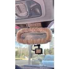 MidasTech Peluş Dikiz Ayna Kılıfı Süs Bej Nemere