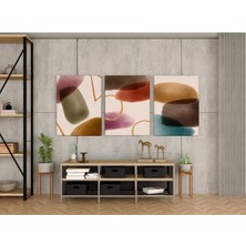 Kanvaspera Boho Rengarenk Çemberler - Üçlü Takım Kanvas Tablo