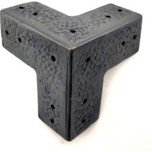 Antika Tarz Dekoratif Pirinç Köşe Gönye - 68X68 Mm, Oksit Midastech