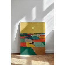 Kanvaspera Kır Manzaralı Kanvas Tablo - Renkli Geometrik Tabiat Desenli Çağdaş Duvar Dekorasyonu