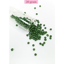 MidasTech Dökme Cam Kum Boncuk Büyük Boy (6/0) 4 mm - 20 Gram - Koyu Yeşil - BNC076 Nemere