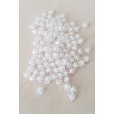 MidasTech Küp Boncuk Içten Boncuklu Bileklik Çanta Boncuğu 10 mm 50 gr Beyaz - BNC456 Nemere