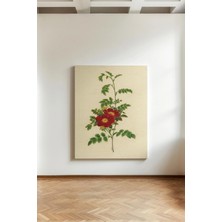 Kanvaspera Kırmızı Orman Gülü - Kanvas Tablo - Bitkisel Nostaljik Çiçek Motifli Duvar Dekorasyonu
