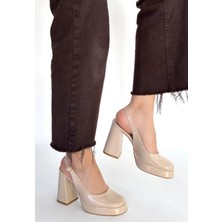 OEY Fashions Zuda Bej Rugan Platform Topuk Ayakkabı