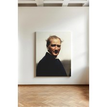 Kanvaspera Atatürk Güneşli Gün Portesi - Kanvas Tablo - Renkli ve Derin Bakış Temalı Duvar Dekorasyonu