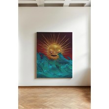 Kanvaspera Gold Taçlı Güneş - Kanvas Tablo - Ekspresyonist, Estetik ve Efsane Temalı Duvar Dekoru