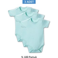 MidasTech Yeşil Yarım Kol Body Zıbın 7-12 Yaş Çocuklar Için (3 Adet) Alttan Çıtçıtlı Özel Gereks