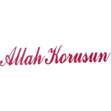 MidasTech Allah Korusun Yazılı Oto Sticker Kırmızı 14X3CM Nemere