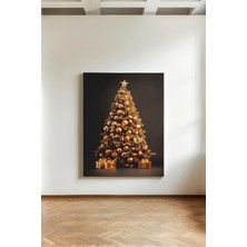 Kanvaspera Çam Ağacı - Kanvas Tablo – Kırmızı Yeşil Renkli Yılbaşı Dekoru – Noel Temalı Duvar Tablosu