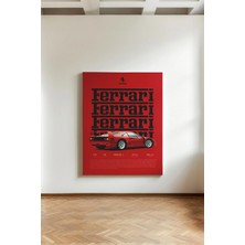 Kanvaspera Ferrari F40 Kızıl - Kanvas Tablo - Efsane Süper Araba Duvar Dekorasyonu