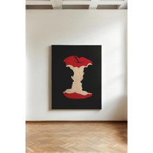 Kanvaspera Isırılmış Elma Silueti - Kanvas Tablo