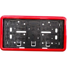 MidasTech Çerçeveli Dikdörtgen  Plakalık Plaka Altlığı Kırmızı 32X17CM 1 Adet Nemere