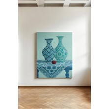 Kanvaspera Turkuaz Kap, Kiraz, Süsleyici - Kanvas Tablo