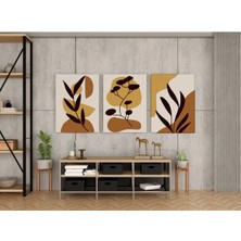 Kanvaspera Toprak ve Yaprak Dansı Üçlü Kanvas Tablo