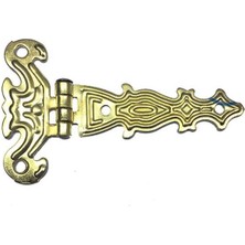 Dekoratif, Sac Tek Kuyruklu Menteşe - 40X68 Mm, Küçük, Sarı, 100 Adet Midastech