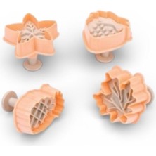 Güzelyüz Avm 4’lü Yaprak Model Model Basmalı Şeker Hamuru Kesici Kurabiye Kalıbı