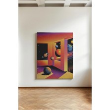 Kanvaspera Gezegenler ve Açıklıklar - Kanvas Tablo - Nostaljik, Kozmos ve Geometrik Sanat Temalı Duvar Dekorasyonu