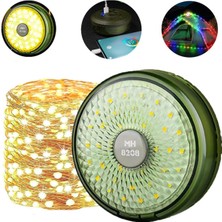 MidasTech Şarjlı 10 Metre Ledli Şarj Göstergeli 8 Işık Modlu Hareketli ve Flaşör Modlu Kamp Lambası L