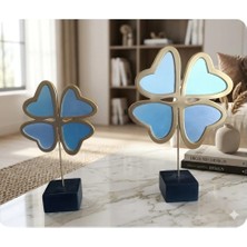 Ayder Online Satış 30 cm  -35 cm  Ebatlarında Kırılmaz Polyester,2 Li Yonca Figürlü Biblo