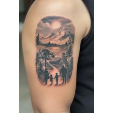 Tattoo Gerçekçi 3D Vahşi Kurt ve Doğa Realistic Model Geçici Kol Bacak Geçici Sticker Yapıştırma Dövme