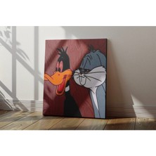 Kanvaspera Bugs Bunny & Daffy Duck - Kanvas Tablo | Nostaljik Çizgi Film | Neşeli Duvar Dekorasyonu