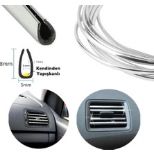 MidasTech U Tip Geçmeli Havalandırma Nikelaj Şerit Çıta Ince 1 Metre Krom Nemere