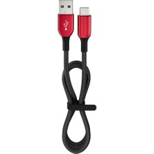 15 Watt 3A Usb-A To Type-C 1.2m Hızlı Şarj Kablosu Kırmızı FC36 Midastech