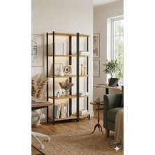 Dulgera 5 Raflı Modern Köşe Kitaplık