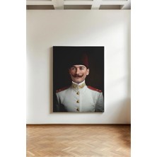 Kanvaspera Atatürk Osmanlı Subayı Portesi - Kanvas Tablo - Tarihsel, Asil, Nostaljik Komutan Temalı Duvar Dekorasyonu