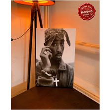Kanvaspera Tupac Shakur (2pac) Portesi - Kanvas Tablo - Müzik ve Hip-Hop Sembolü Siyah Beyaz