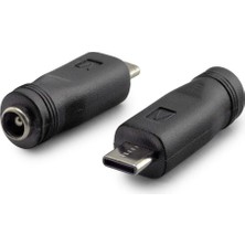 Notebook Adaptör Ucu Çevirici Type-C (M) To 5.5*2.5 (F) 10LU Paket Siyah HDX1340 Midastech