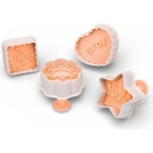 Güzelyüz Avm 4’lü Message Me Model Basmalı Şeker Hamuru Kesici Kurabiye Kalıbı