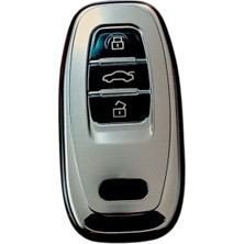 MidasTech Auidi A4-A5-A6-A7-Q5-Q7 Sustasız Anahtar Uyumlu Silikon Oto Anahtar Kumanda Kabı Kılıf Füme Nem
