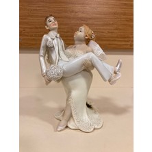 Dekoratif Biblo Sevimli Gelin Damat Fügür Obje Yükseklik 19 cm