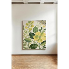 Kanvaspera Bitkisel Kanvas Tablo - Sarı Çiçekler ve Yeşil Yapraklar Temalı