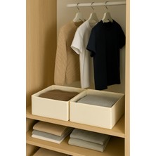 Prendi Home 2'li Set Dolap Içi ve Çekmece Düzenleyici Organizer Kutu, Kumaş Kutu 28X28X13 cm