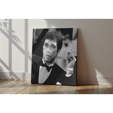 Kanvaspera Scarface Tony Montana - Kanvas Tablo | Siyah Beyaz Film Karesi | Nostaljik Duvar Dekorasyonu