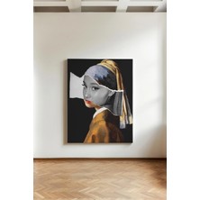 Kanvaspera Inci Küpeli Kız Taklidi - Kanvas Tablo