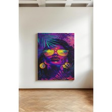 Kanvaspera Floresan Renkli Egzotik Kadın - Kanvas Tablo