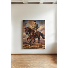 Kanvaspera M. Kemal Atatürk Ata Binmiş - Kanvas Tablo